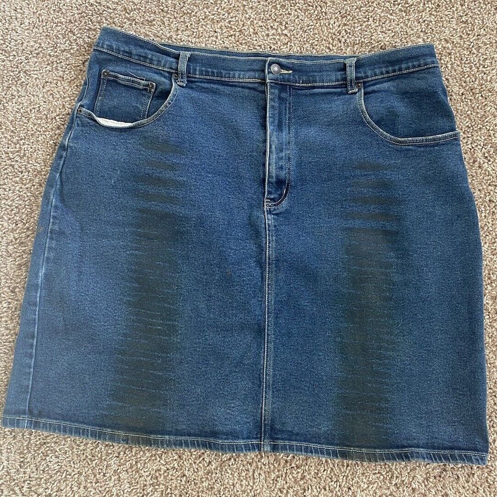 Baccini Denim Skirt Straight Stretch  - 22W Mid Length Cotton Fall Y2K Classic